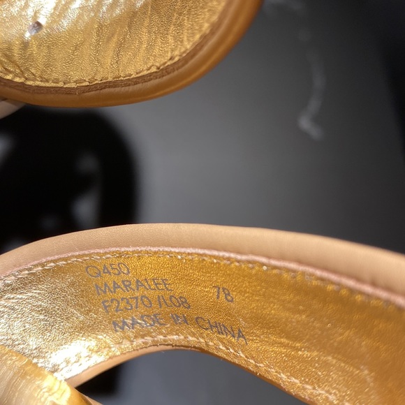 Coach Gold & White Woven Wedge Heels - Picture 11 of 11